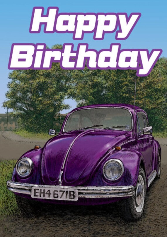 Vw Beetle Birthday Card Etsy