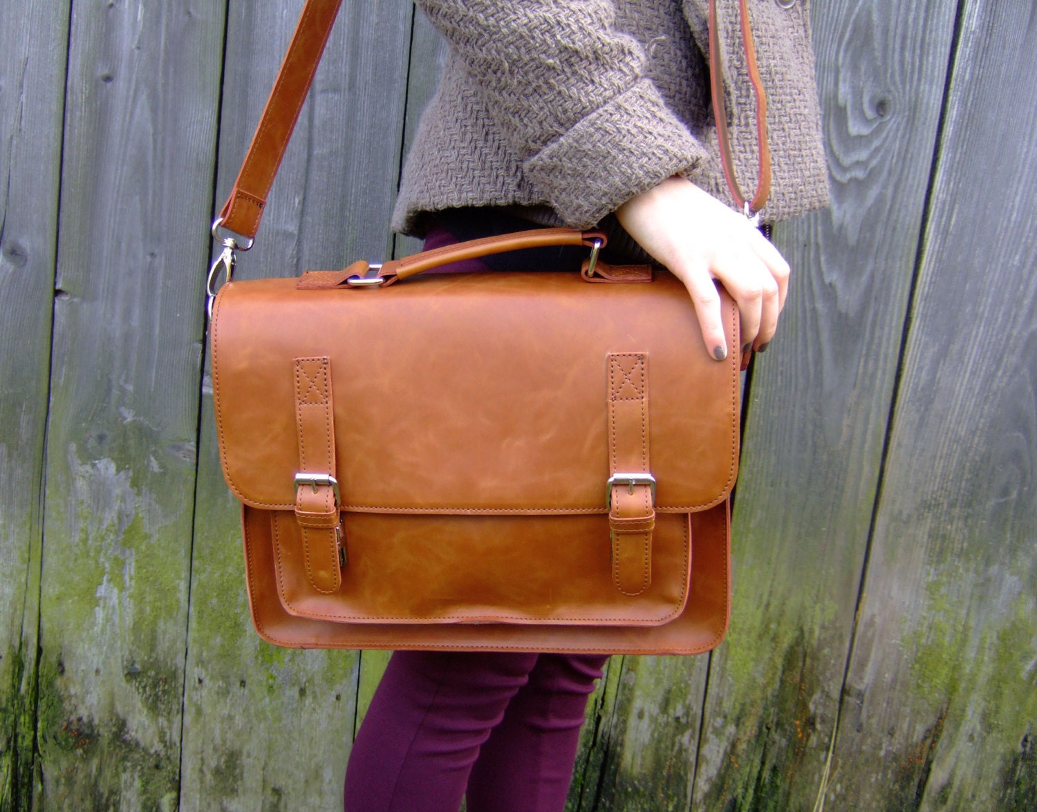 Leather messenger bag Etsy