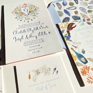 Inviti di nozze personalizzati dipinti a mano: acquerello, illustrazione, arte, stampa tipografica, romantico, divertente, stravagante, elegante, formale, costiero