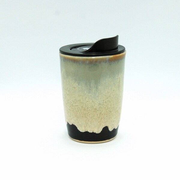 Handmade Mini Ceramic Travel Mug, Earth Color, 12oz