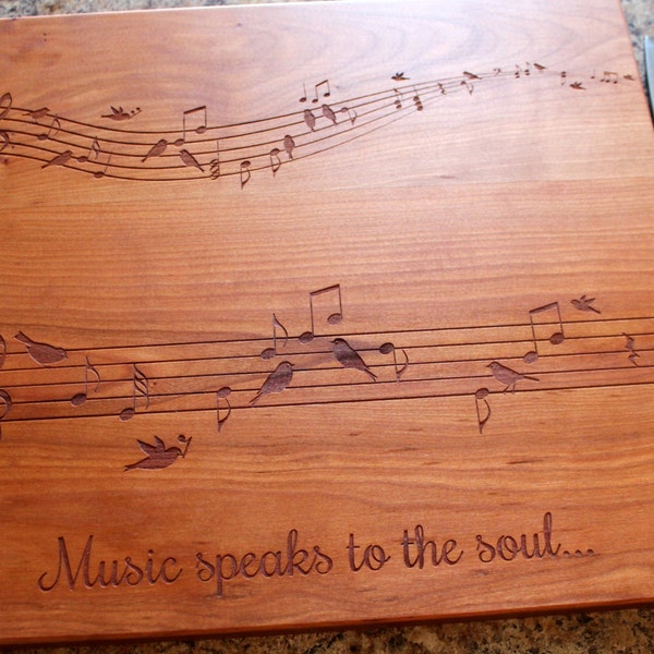 Personalized cutting board - Music Lover Gift - Engraved gift - Personalized Wedding Gift -Music Note Gift - Custom Engraved Gift - Music -