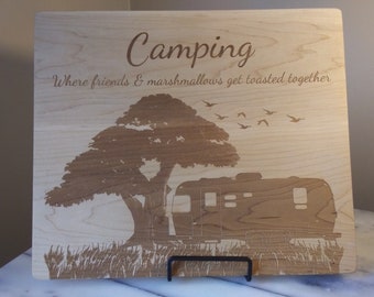 Custom Engraved Camping Cutting Board - #Camping- Friends