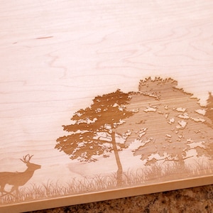Personalized Cutting Board Custom Engraved Mens Anniversary Gift Housewarming Gift Mens Gift Husband gift Deer Hunter gift image 3