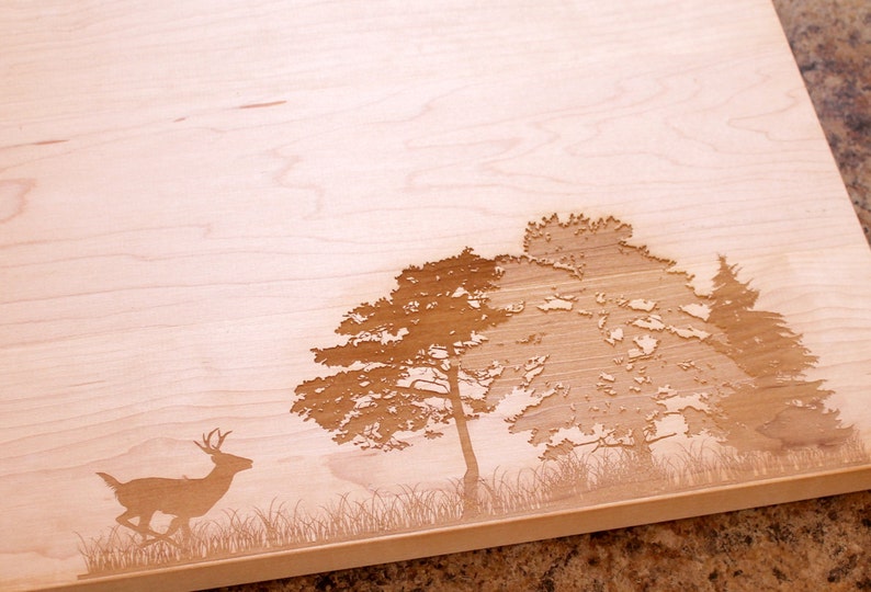 Personalized Cutting Board Custom Engraved Mens Anniversary Gift Housewarming Gift Mens Gift Husband gift Deer Hunter gift image 3