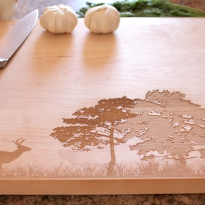 Personalized Cutting Board Custom Engraved Mens Anniversary Gift Housewarming Gift Mens Gift Husband gift Deer Hunter gift image 2