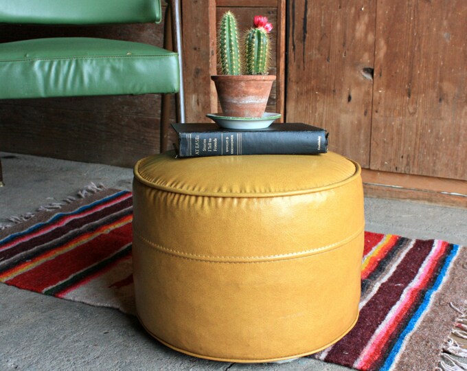 Vintage Vinyl Ottoman Mid Century Modern Ottoman Mad Men Etsy