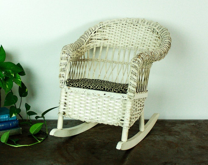 Vintage Child Rocking Chair Child Wicker Rocking Chair Etsy