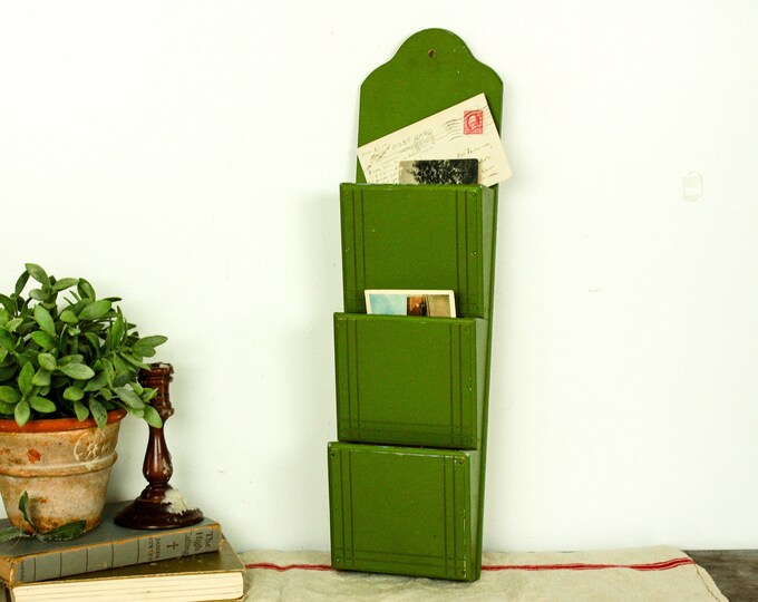 Vintage Letter Organizer, Hanging Wall Organizer, Vintage Letter