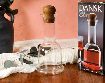 Vintage Dansk Wine Decanter with Stopper, Mid Century Decanter with Box, Mid Century Modern Barware, Danish Bar Accessories,Water Carafe2496