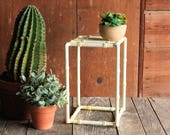 Vintage Metal Plant Stand, Iron Plant Stand, Slatted Side Table, Mid Century Side Table, Mid Century End Table, Boho Plant Stand