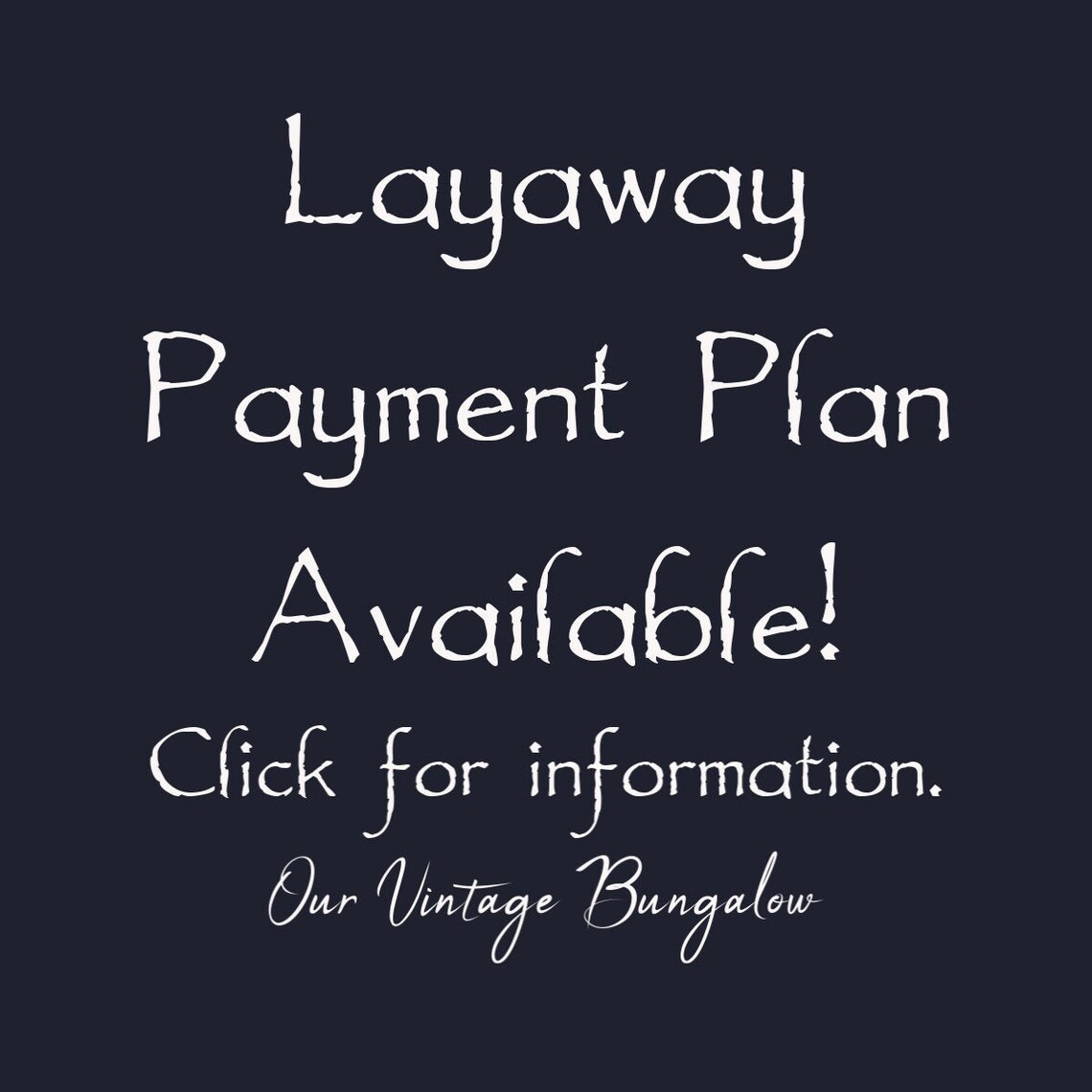 Layaway Plan Interest Free Option for a Purchase at Our Etsy Canada