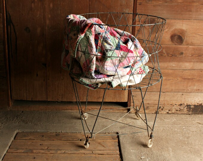 Vintage Laundry Cart Collapsible Laundry Cart Industrial Etsy