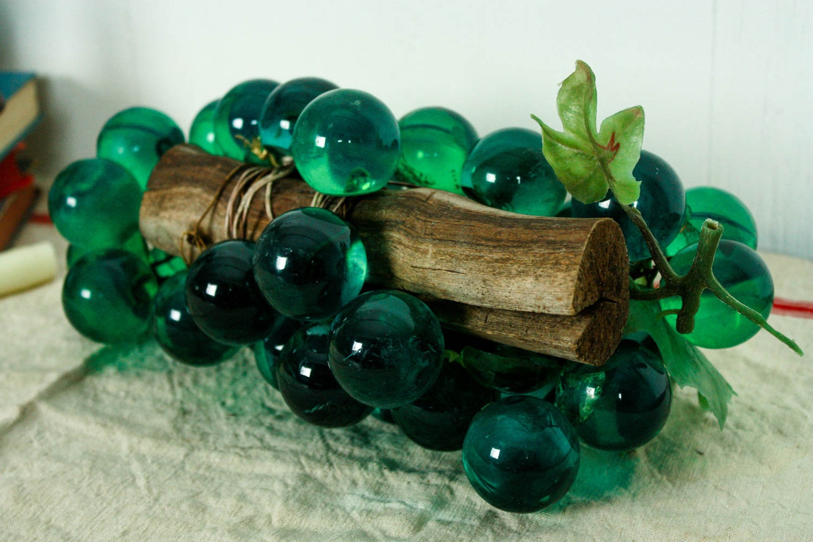 Vintage Lucite Grapes Cluster MCM Teal Decor Glass Fruits Etsy