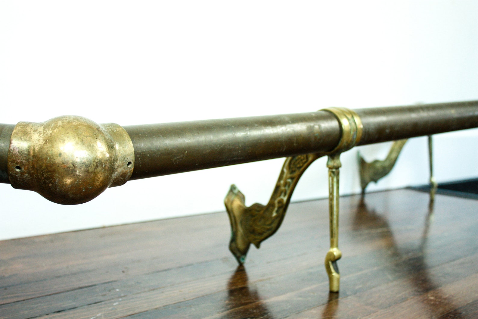 1800s Vintage Brass Foot Rail Complete Set Industrial Foot Etsy
