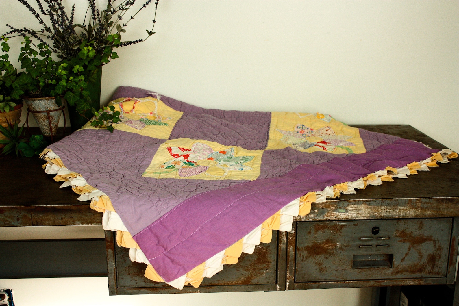 Authentic Vintage Quilt Twin Size Handmade Quilt Patchwork Etsy