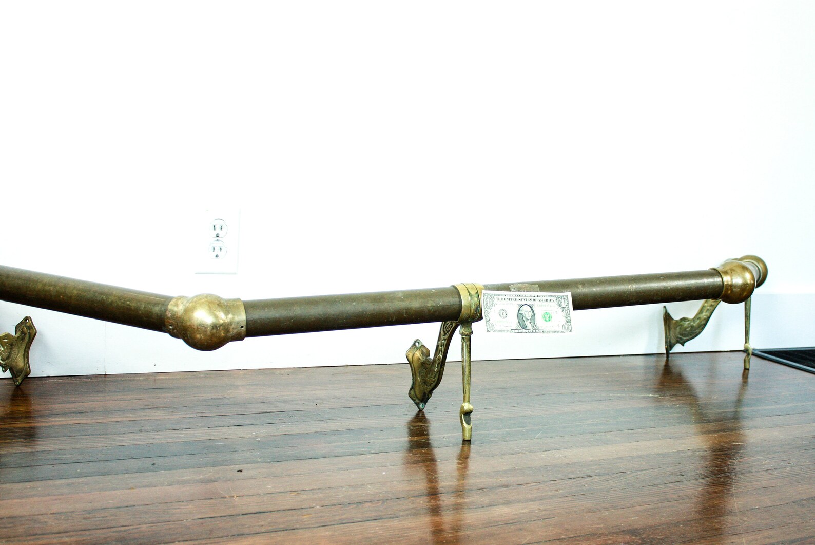 1800s Vintage Brass Foot Rail Complete Set Industrial Foot Etsy