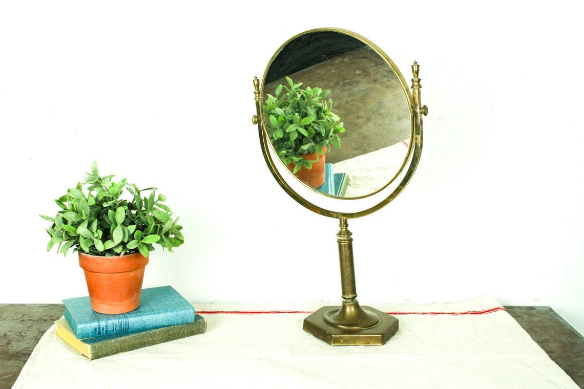 Vintage Bathroom Mirror for Vanities Pedestal Mirror Vintage Etsy
