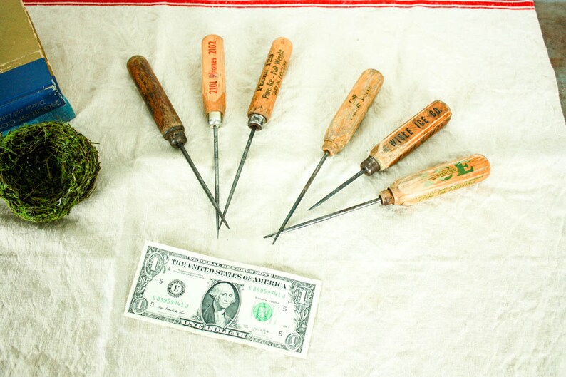 6 Vintage Ice Picks Antique Ice Pick Vintage Advertising Etsy