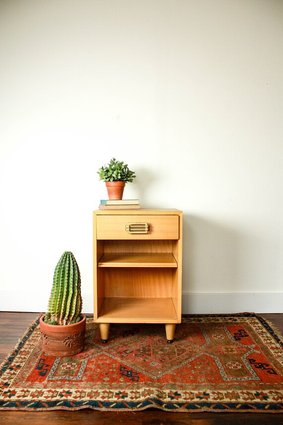 Mid Century Nightstand Mid Century Blonde Furniture Mengel Furniture Mid Century End Table With Storage Danish Modern Nightstand