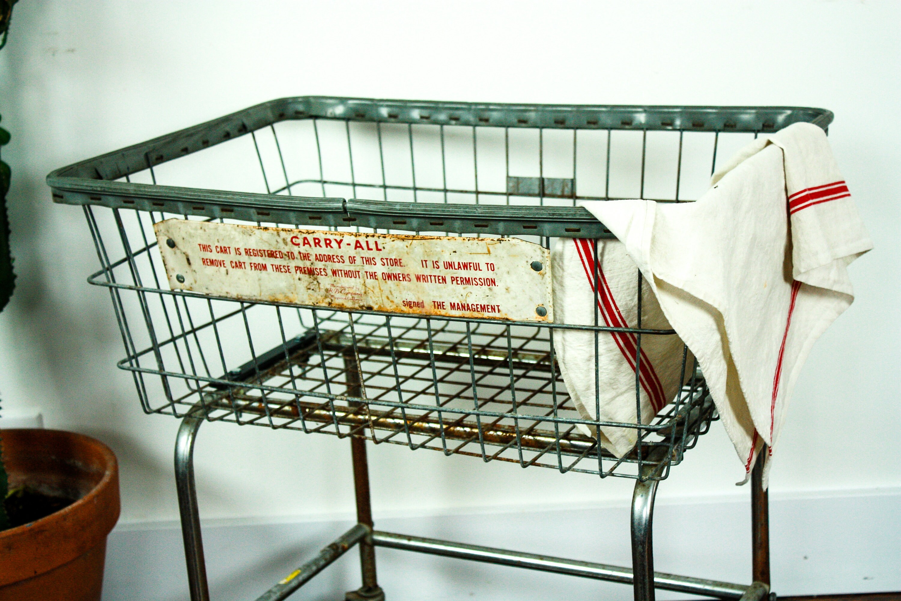 Vintage Laundry Cart Industrial Laundry Basket Rolling Etsy