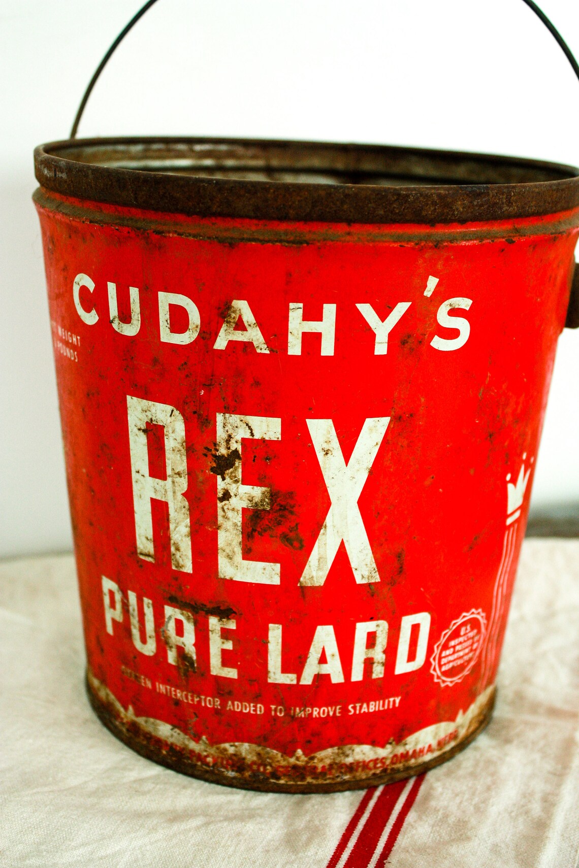 Vintage Metal Bucket vintage Lard Bucket Metal Pail Etsy