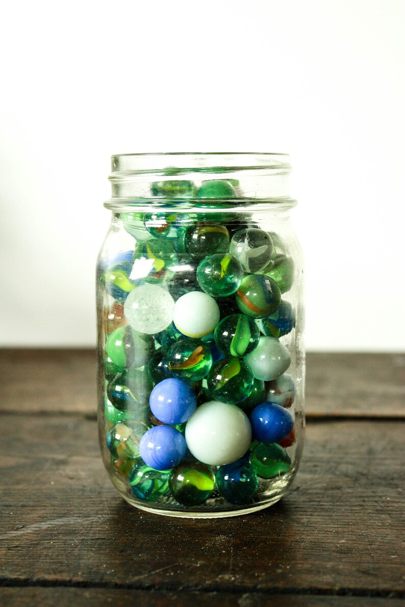 100 Vintage Marbles Clear Marbles Bulk Glass Marbles Lot Etsy