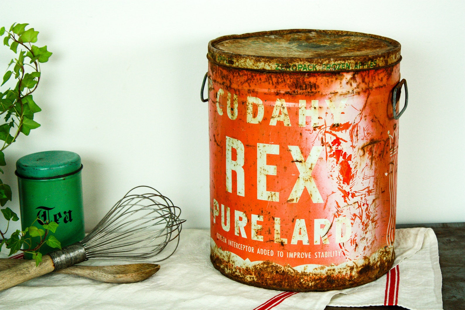 Vintage Metal Bucket Vintage Lard Bucket Lard Tin Farmhouse Etsy