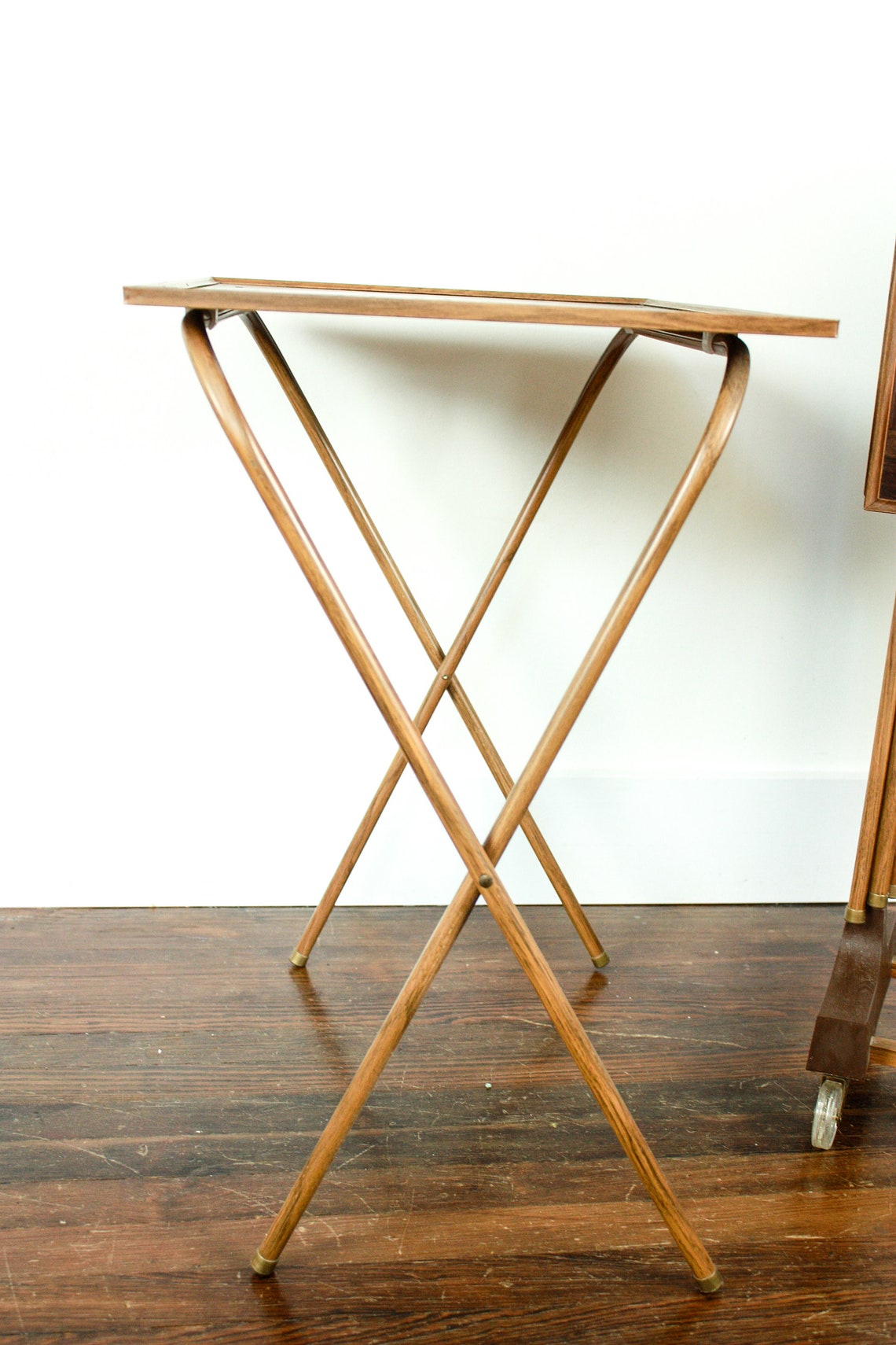 Vintage TV Tray Set of 4 Mid Century TV Trays Folding Tv Etsy