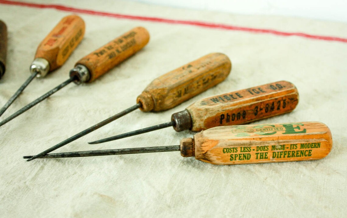 6 Vintage Ice Picks Antique Ice Pick Vintage Advertising Etsy