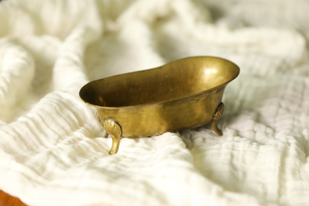 Vintage Miniature Bathtub Clawfoot Tub Soap Holder Brass Etsy