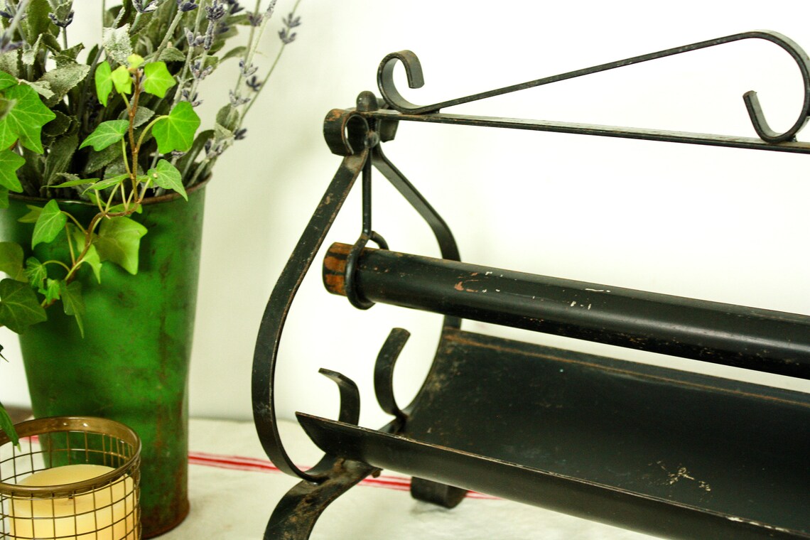 Vintage Newspaper Log Roller Industrial Paper Towel Holder Etsy