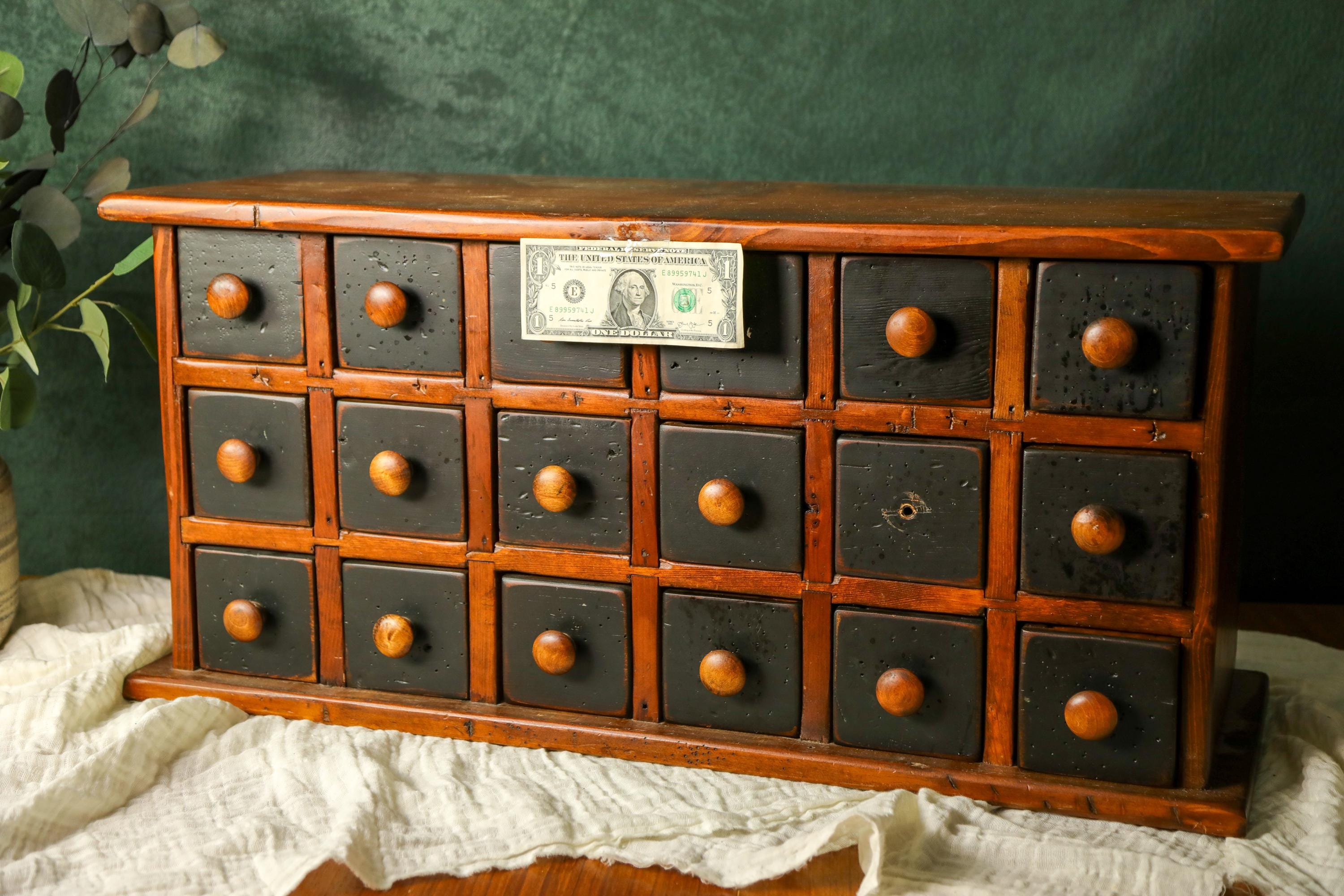 Vintage Apothecary Cabinet With Drawers, Spice Cabinet, Office Storage ...