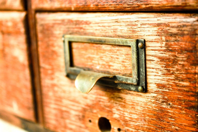 Vintage 4 Drawer Card Catalog Apothecary Drawers Etsy