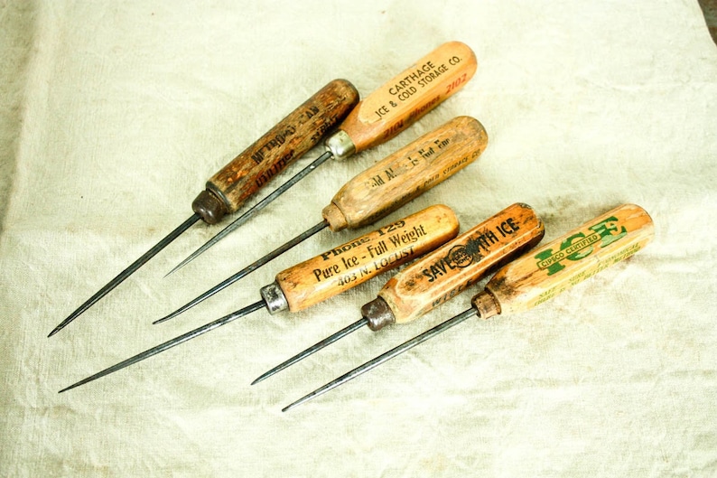 6 Vintage Ice Picks Antique Ice Pick Vintage Advertising Etsy