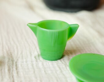 Vintage Akro Agate Children's Tea Set, Akro Agate Jadeite Tea Cups