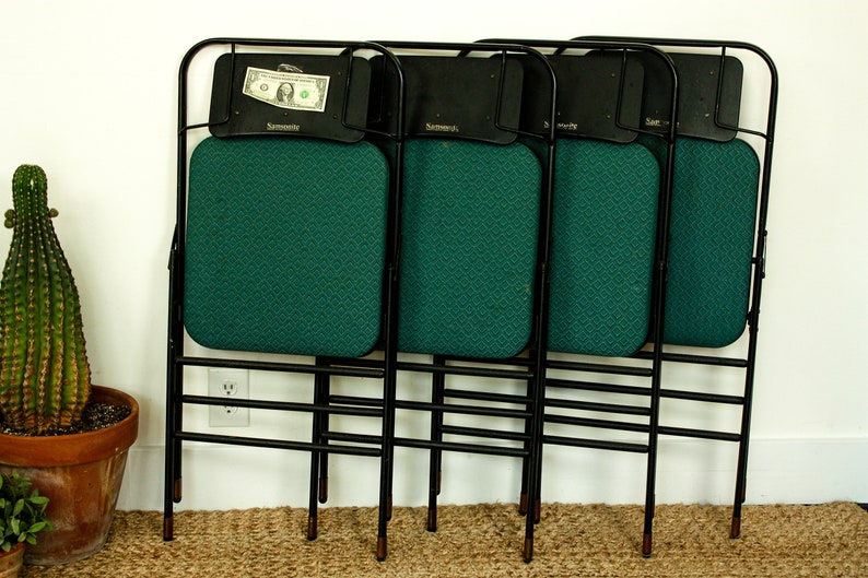 5 Piece Vintage Folding Table and Chairs Game Table With Etsy