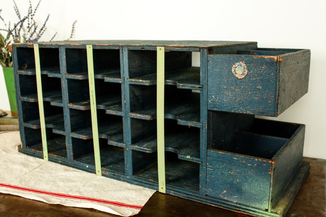 Vintage Cubby Shelf Mail Organizer Counter Mail Cubby Etsy