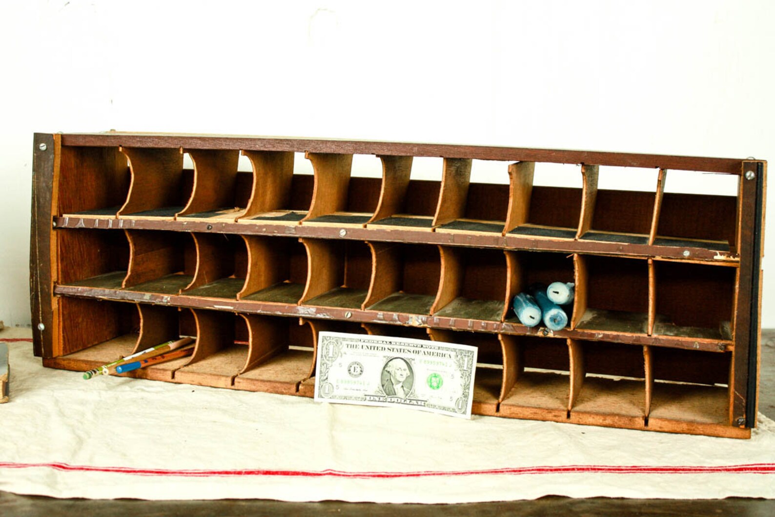 Vintage Cubby Shelf Mail Organizer Office Cubby Storage Etsy