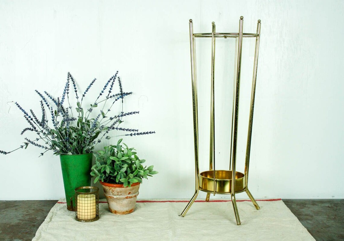 Vintage Metal Umbrella Stand Mid Century Umbrella Stand for Etsy