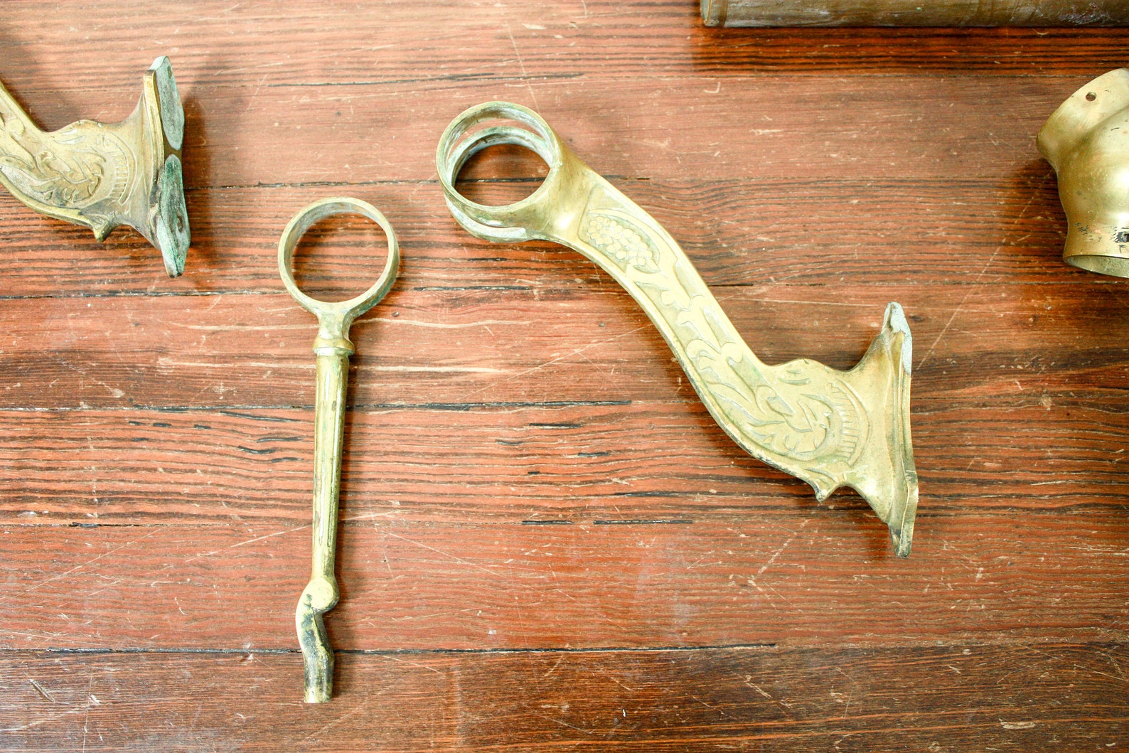 1800s Vintage Brass Foot Rail Complete Set Industrial Foot Etsy