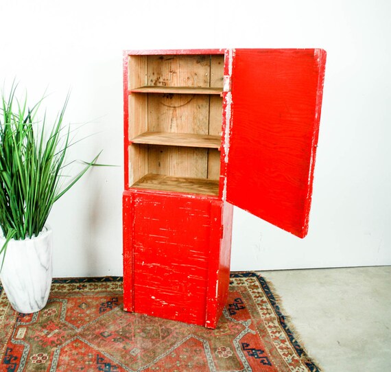 Vintage Wooden Tall Wood With Doors Rustic Etsy