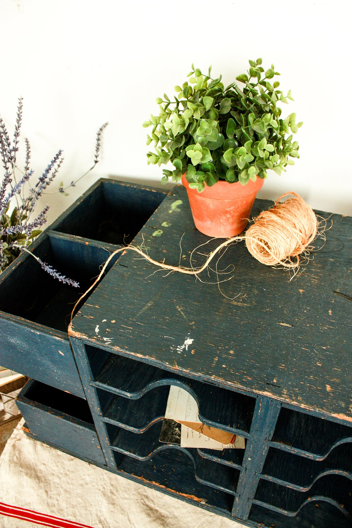 Vintage Cubby Shelf Mail Organizer Counter Mail Cubby Etsy