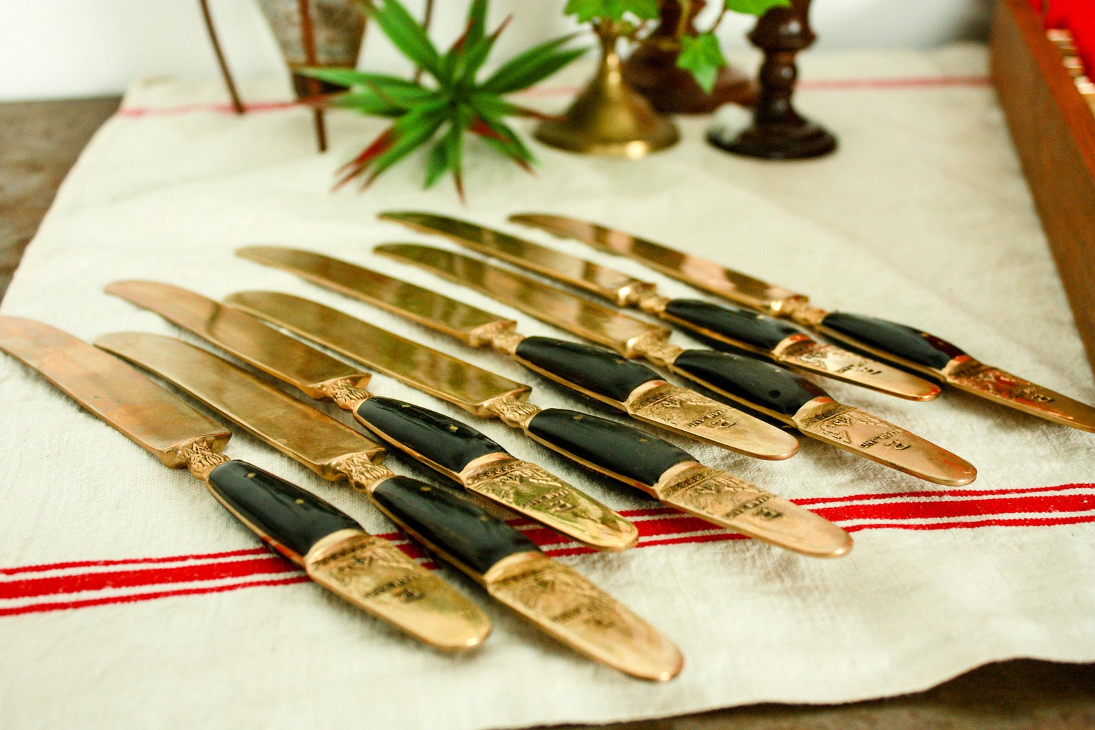 64 Piece Vintage Goldware Siam Flatware MidCentury Gold Etsy