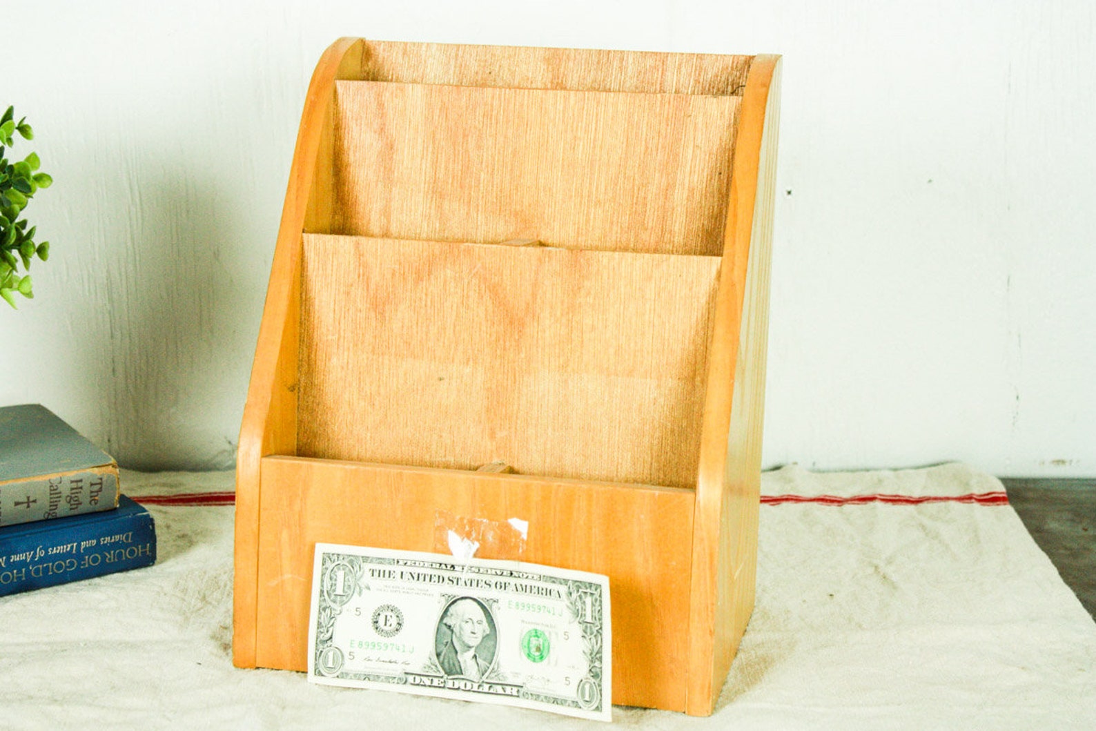 Vintage Mail Organizer Mid Century Desk Organizer Letter Etsy