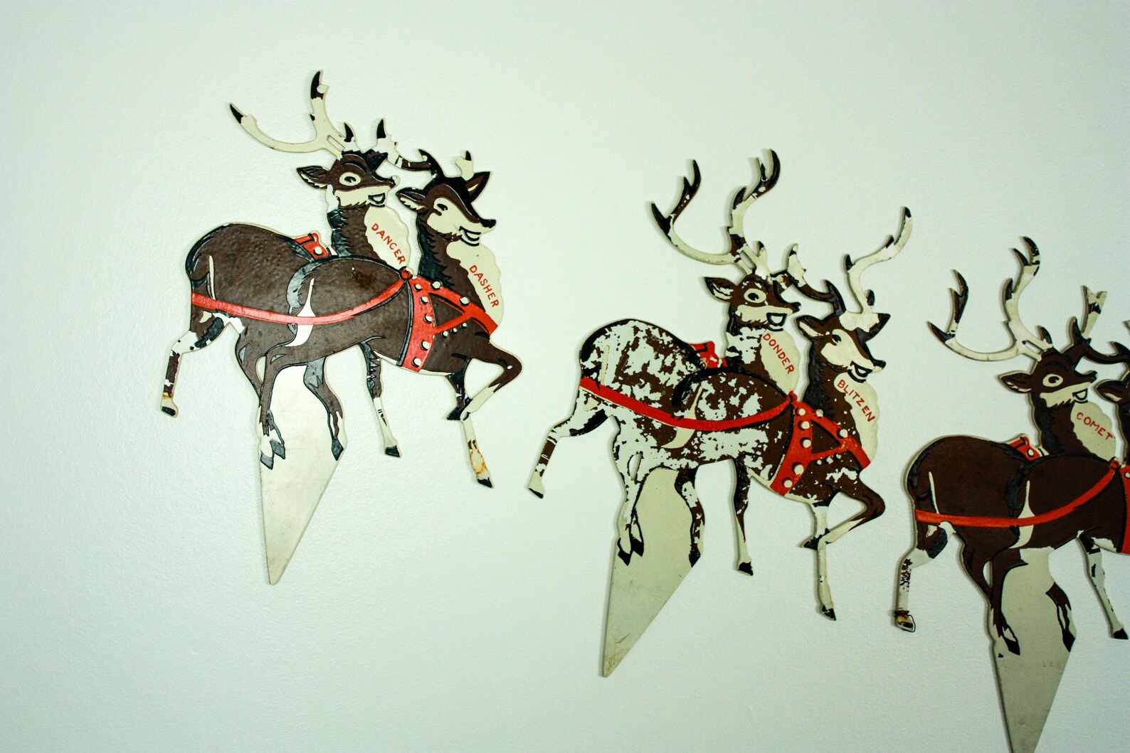 Vintage Santa and Reindeer Wall Decor Bakelite Santa Reindeer Etsy