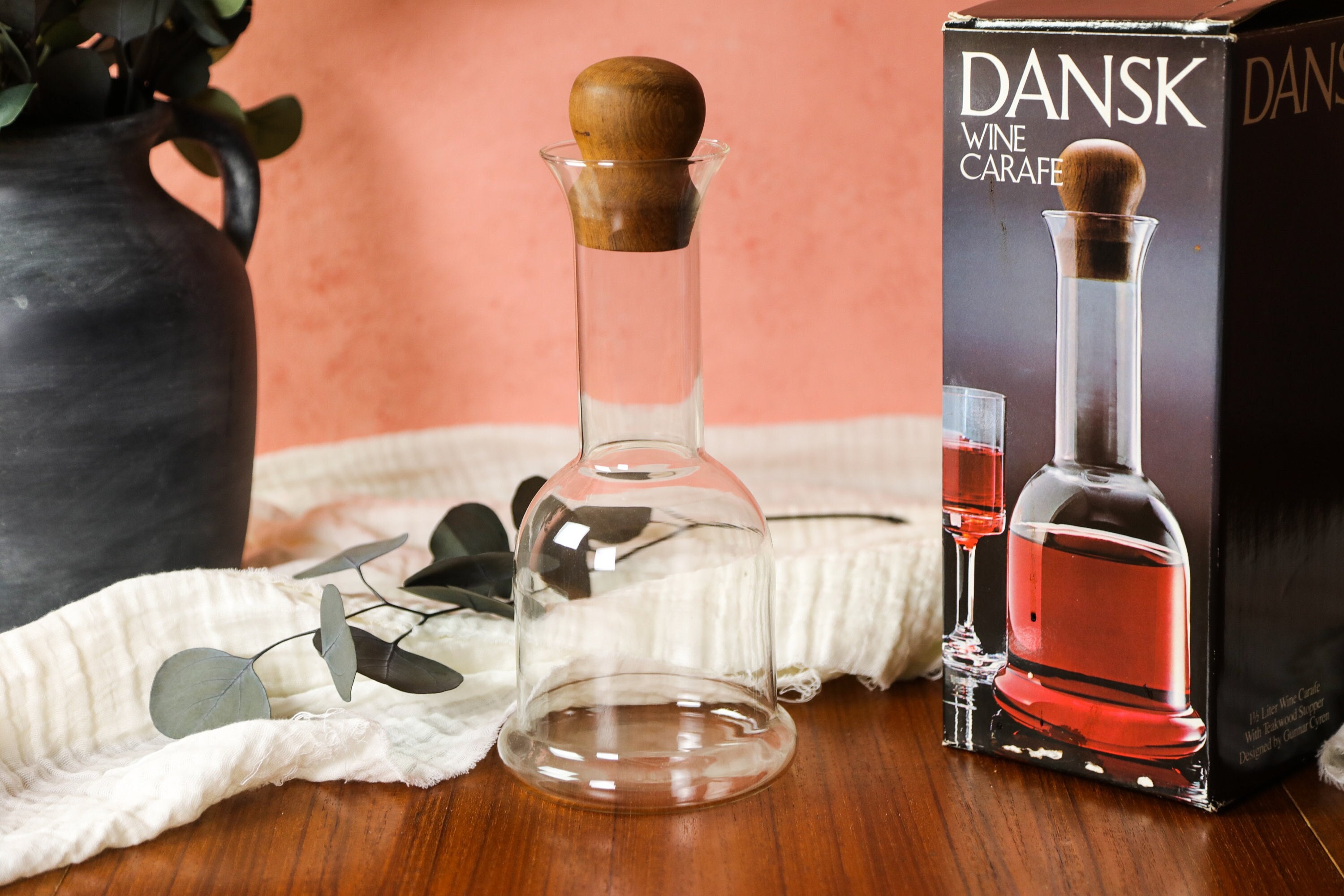 Vintage Dansk Wine Decanter With Stopper, Mid Century Decanter