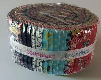 Boundless Garden Party Jelly Roll, modern jelly roll, sale jelly roll, aqua jelly roll, pink jelly roll