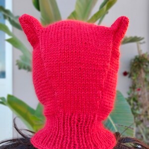 Adult balaclava hand knit with mohair and wool image 2