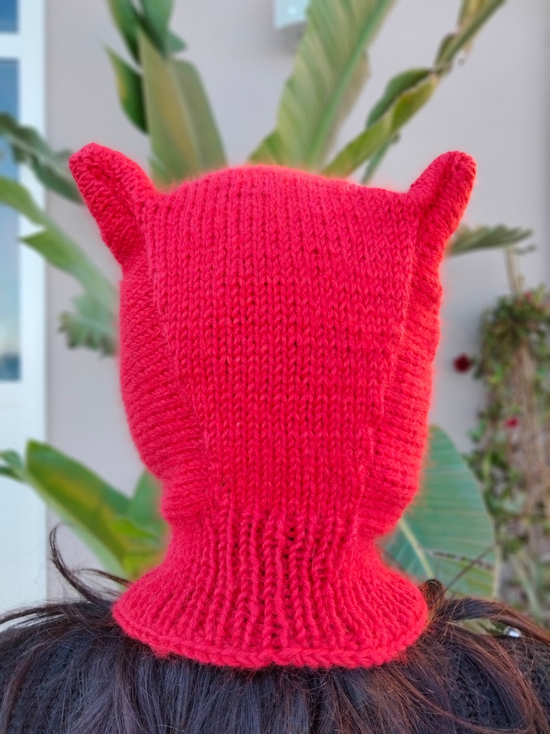 Adult balaclava hand knit with mohair and wool image 2