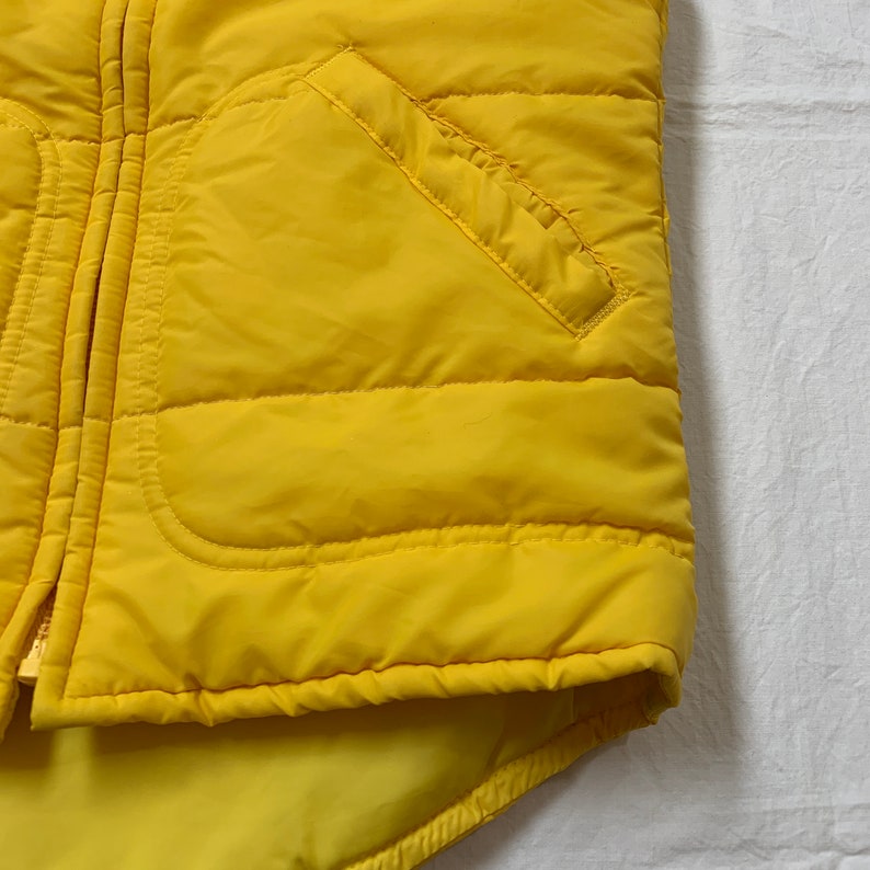 Vintage 80s JC Penney Yellow Puffer Vest With Yellow Metal - Etsy
